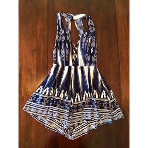 Rumor Boutique LF Romper Navy and White